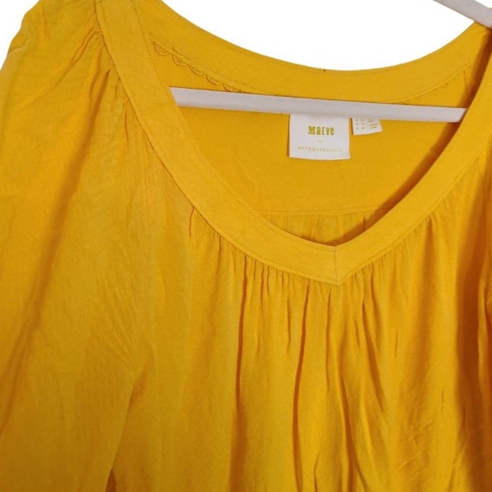 Anthropology Maeve Golden Yellow Blouse - Picture 3 of 4